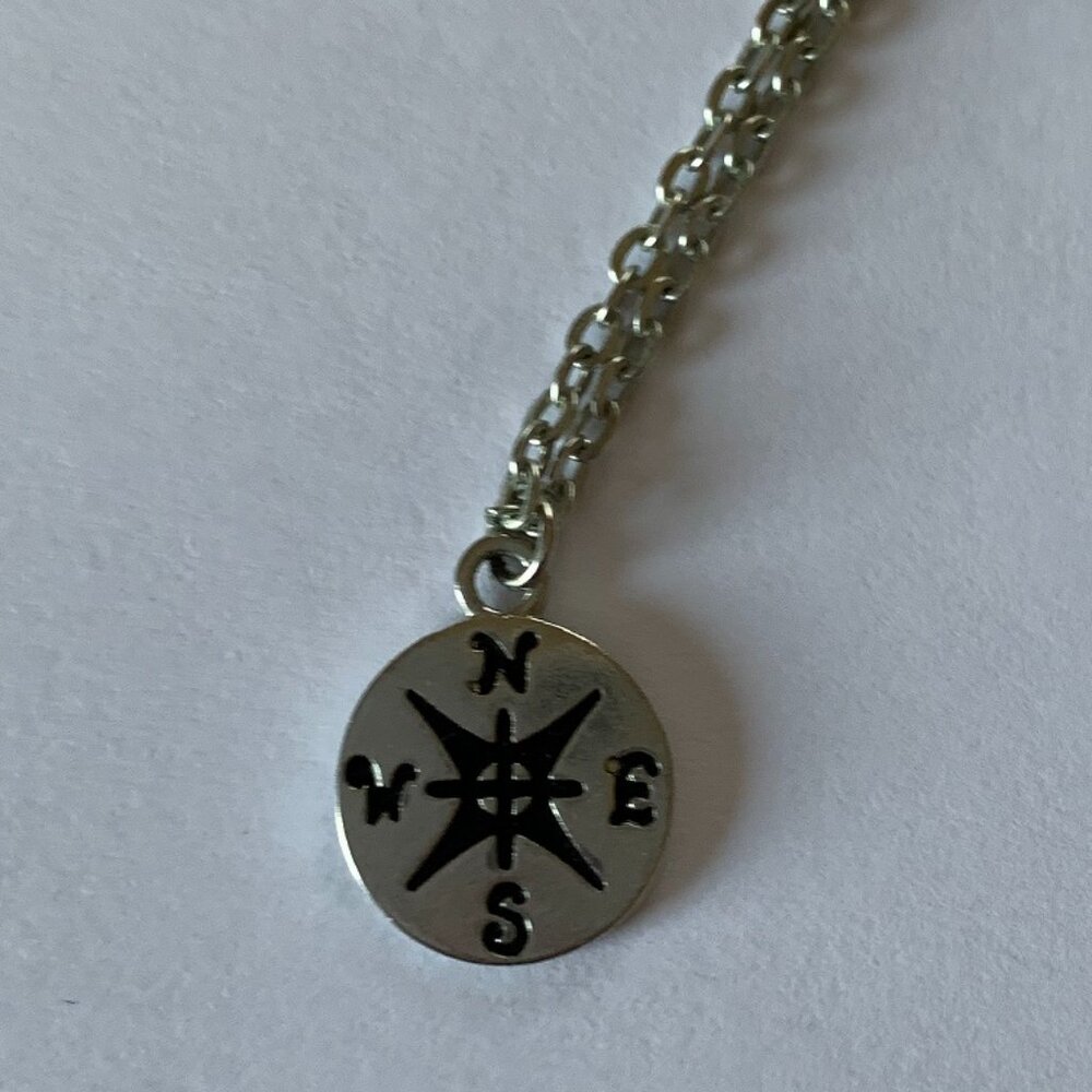 Silver Compass Necklace